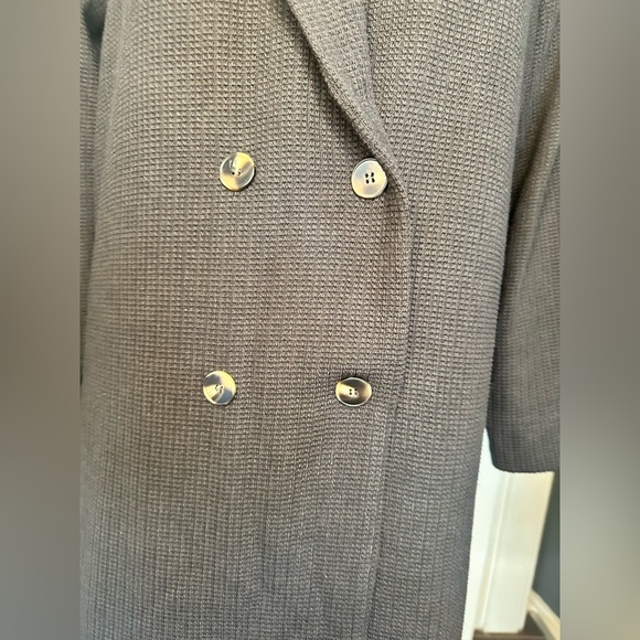 Cozy Co Waffle Knit Long Cardigan Black Knit size small - Picture 4 of 14